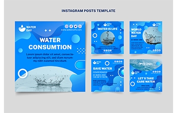 gradient-world-water-day-instagram-posts-collection