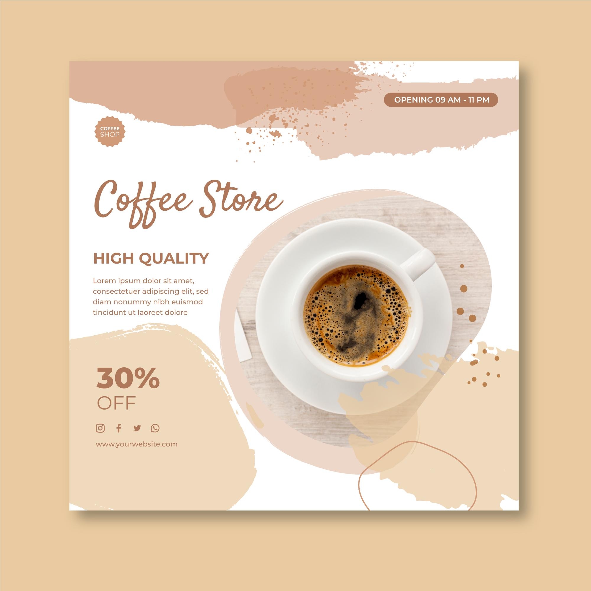 coffee shop squared flyer template