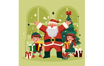 flat-christmas-santa-workshop-illustration