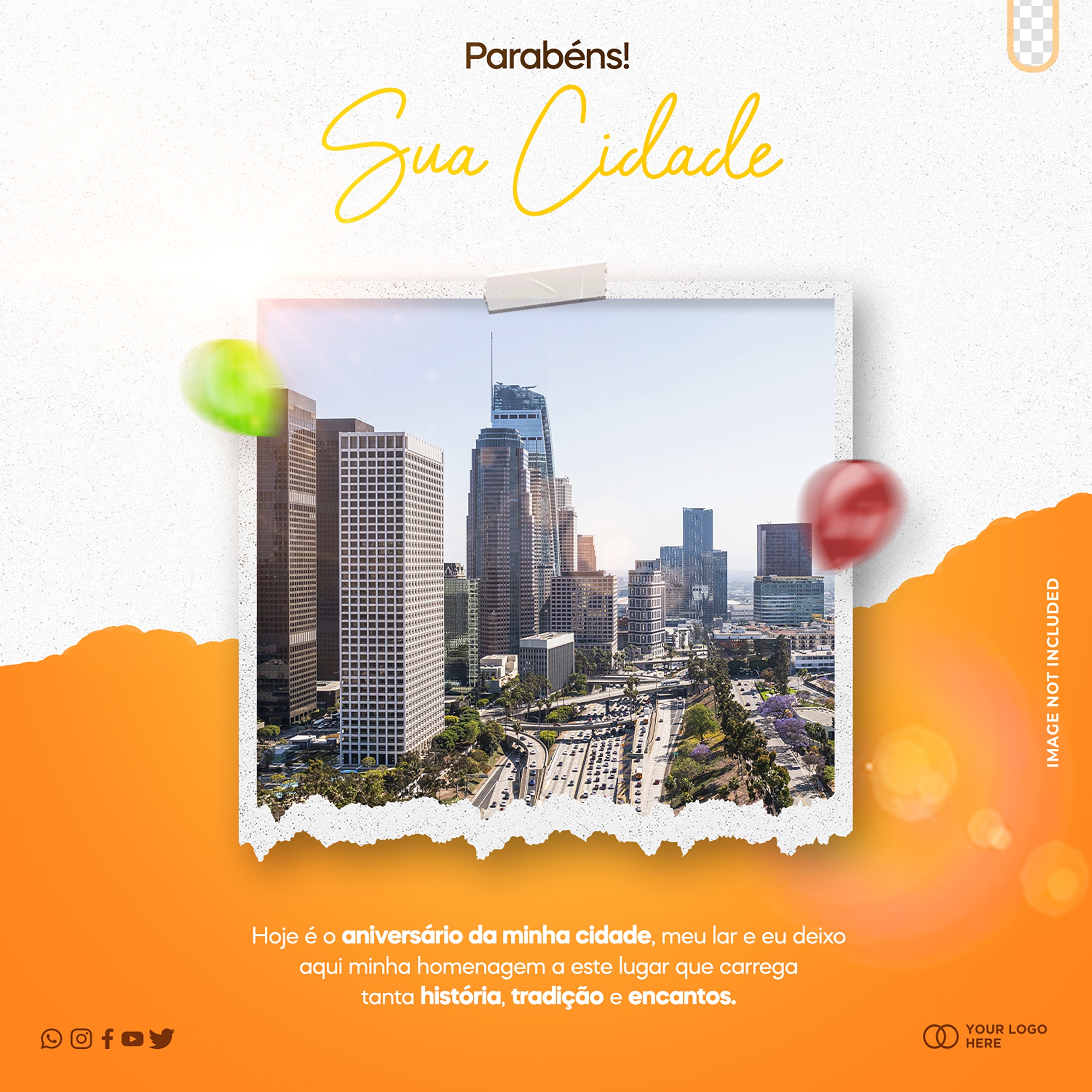 post template social media design city anniversary
