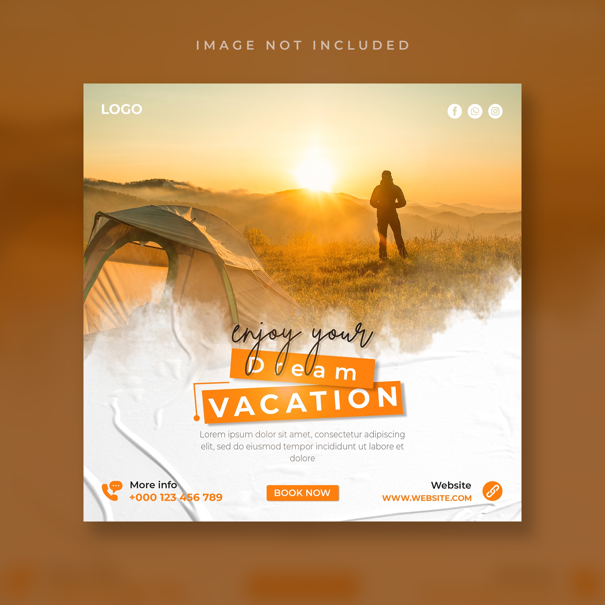 Social media post vacation template