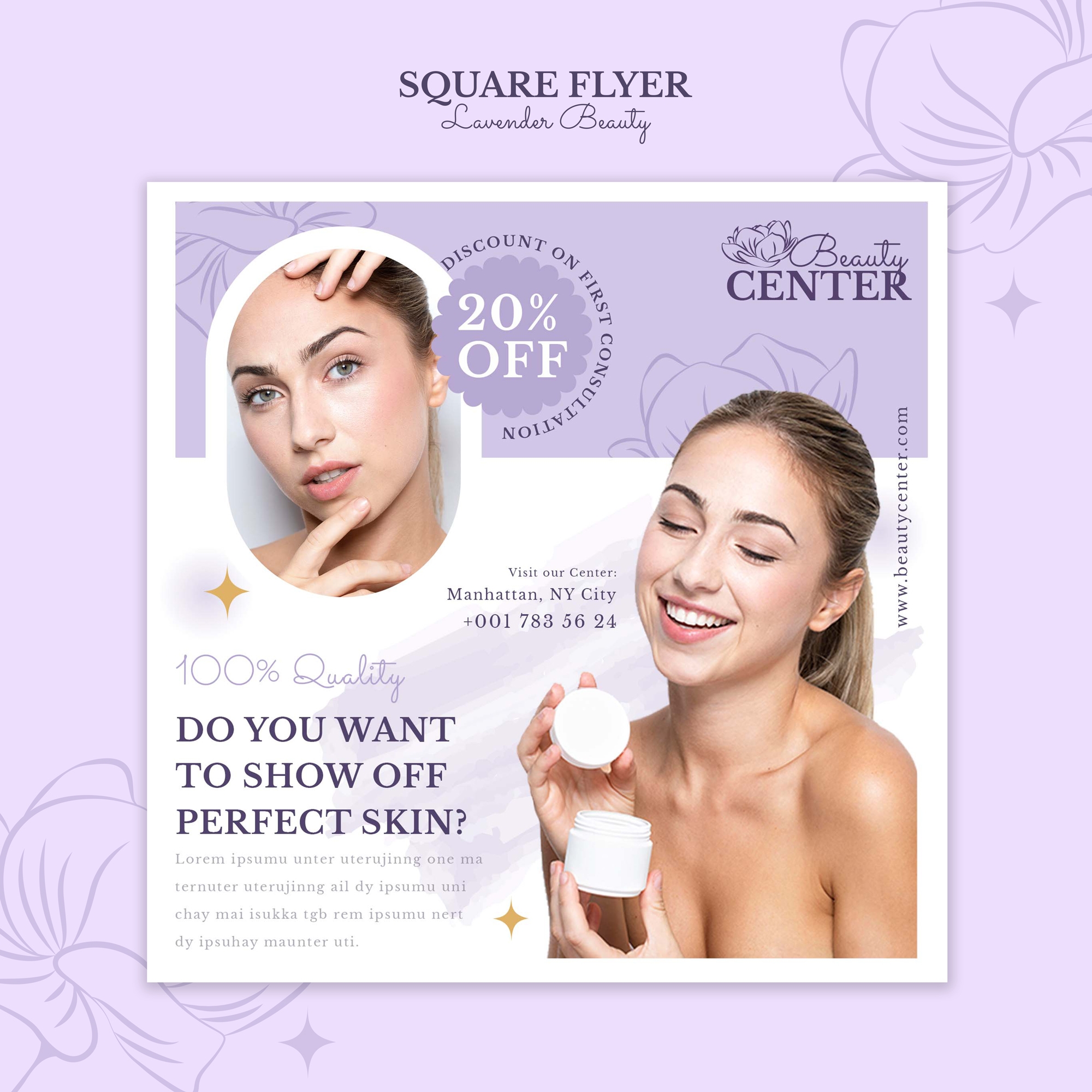 digital lavender square  post template