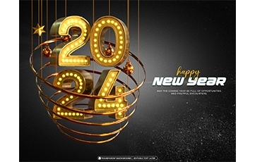 2024 new year golden post