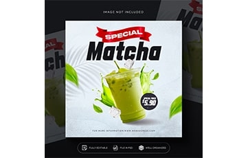 matcha-drink social-media-banner-post-template-instagram-post