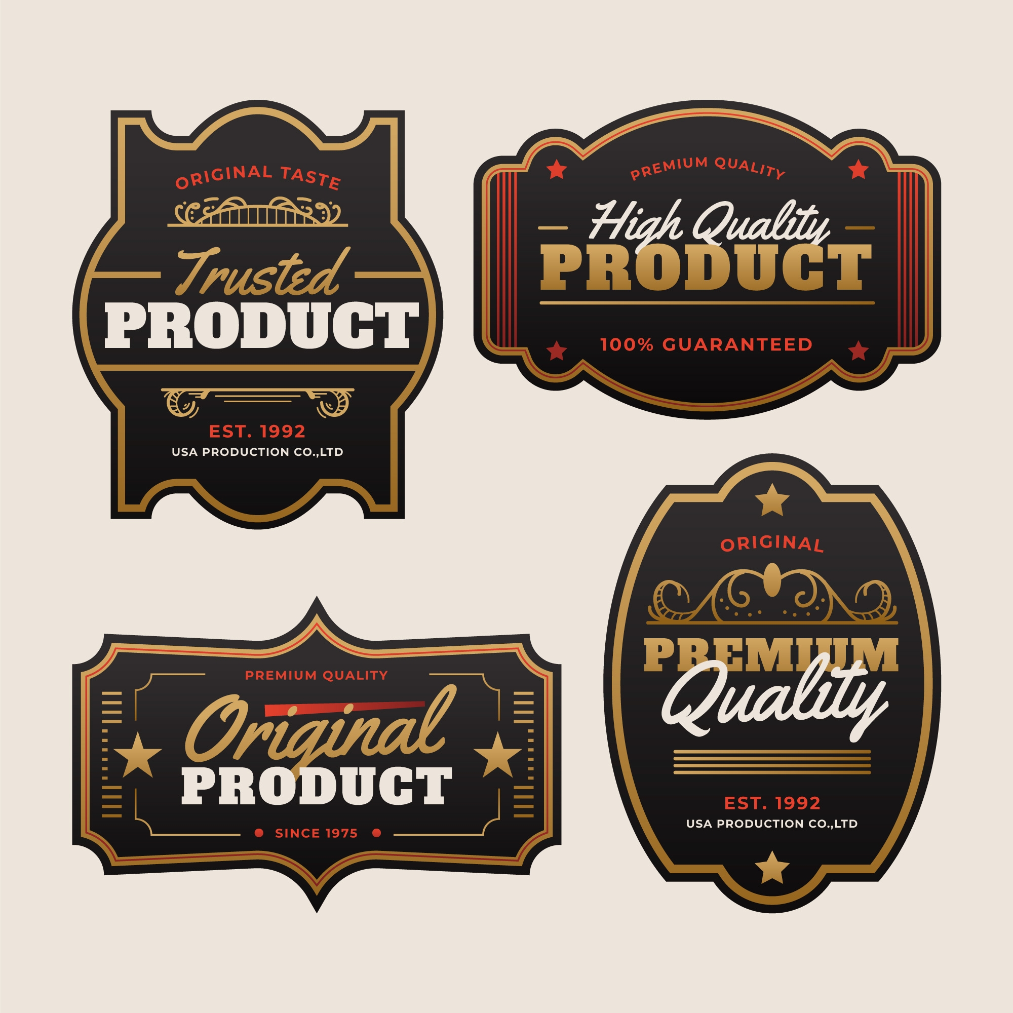 hand drawn vintage label design
