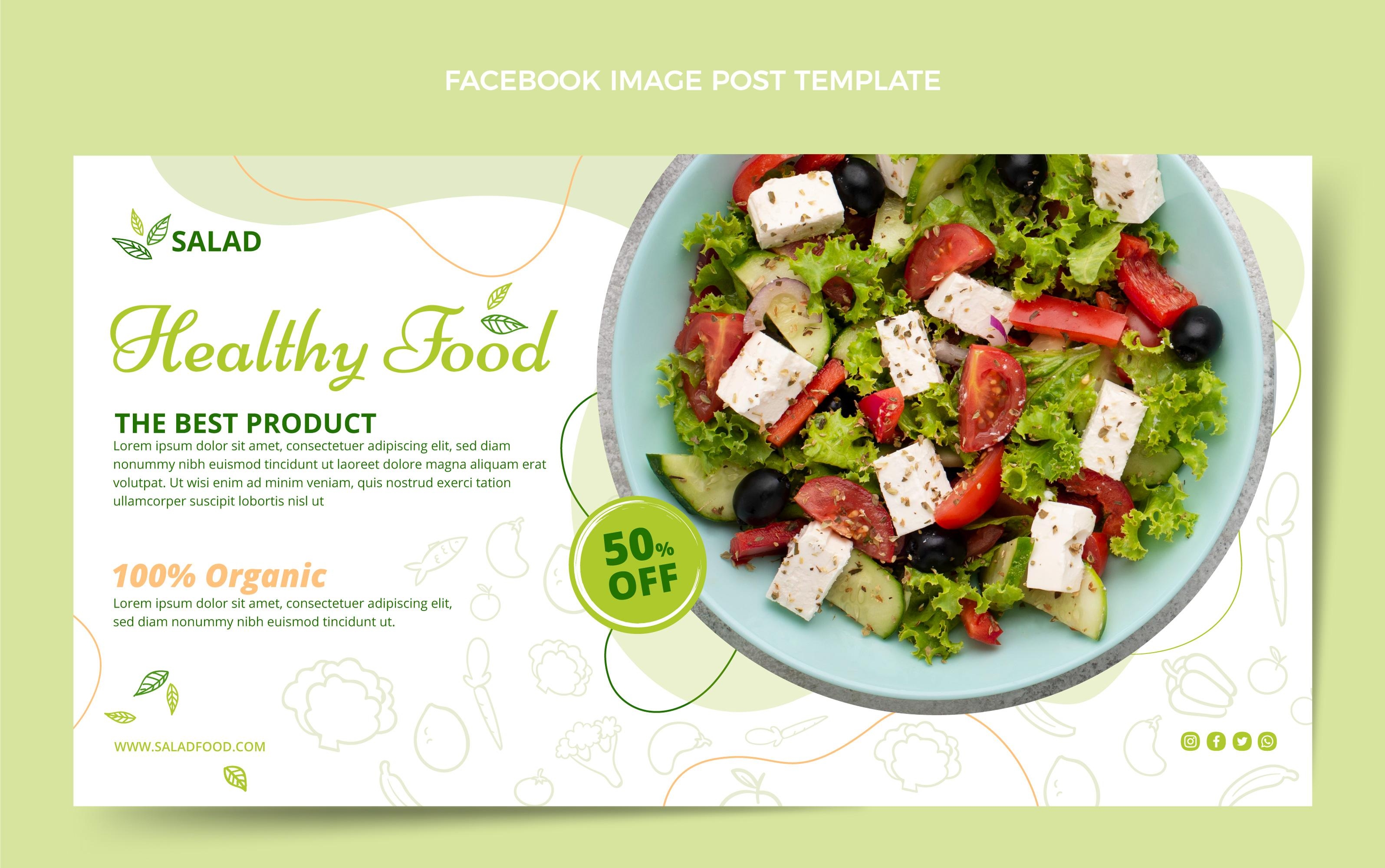 hand drawn food facebook cover template