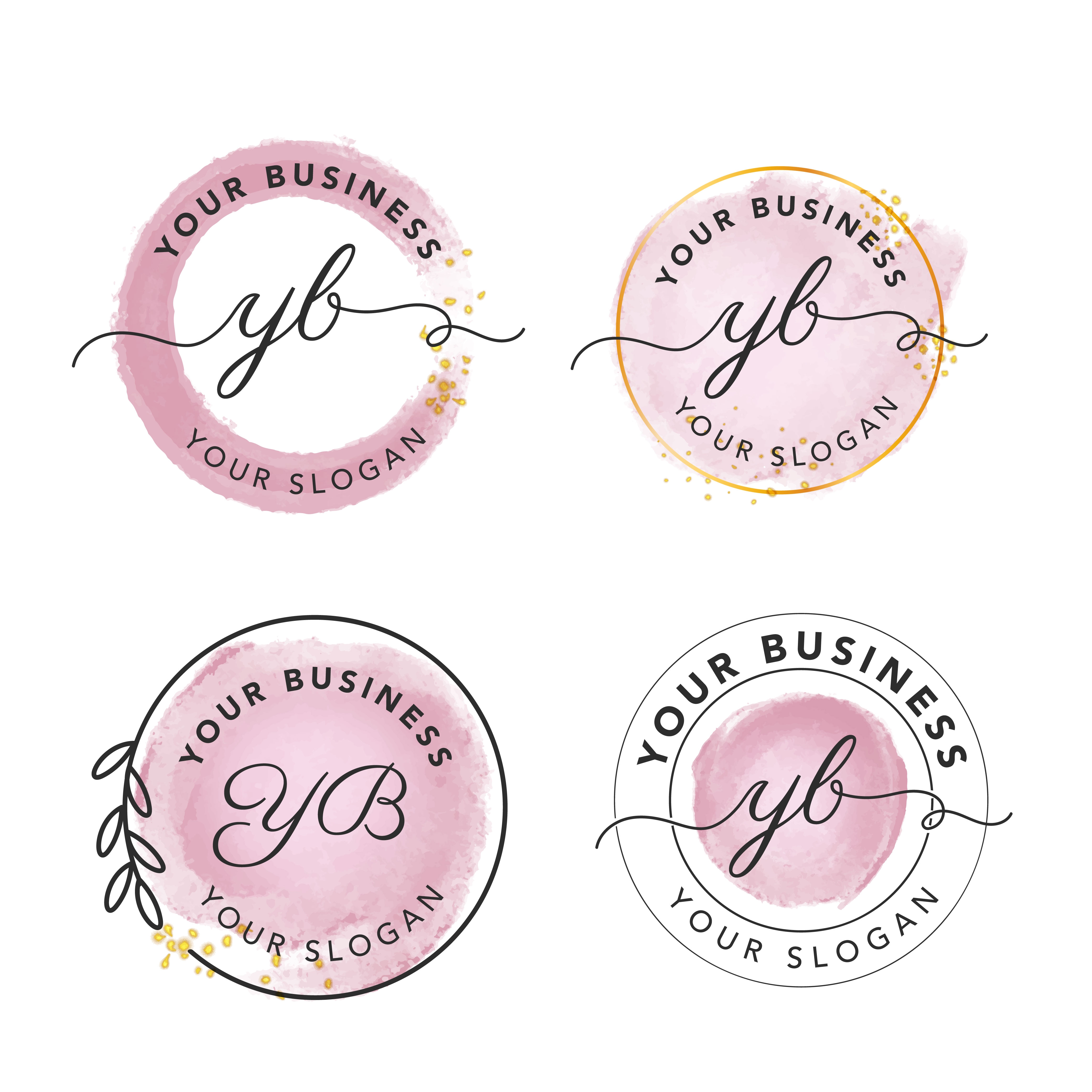 Pink logo with free hand font