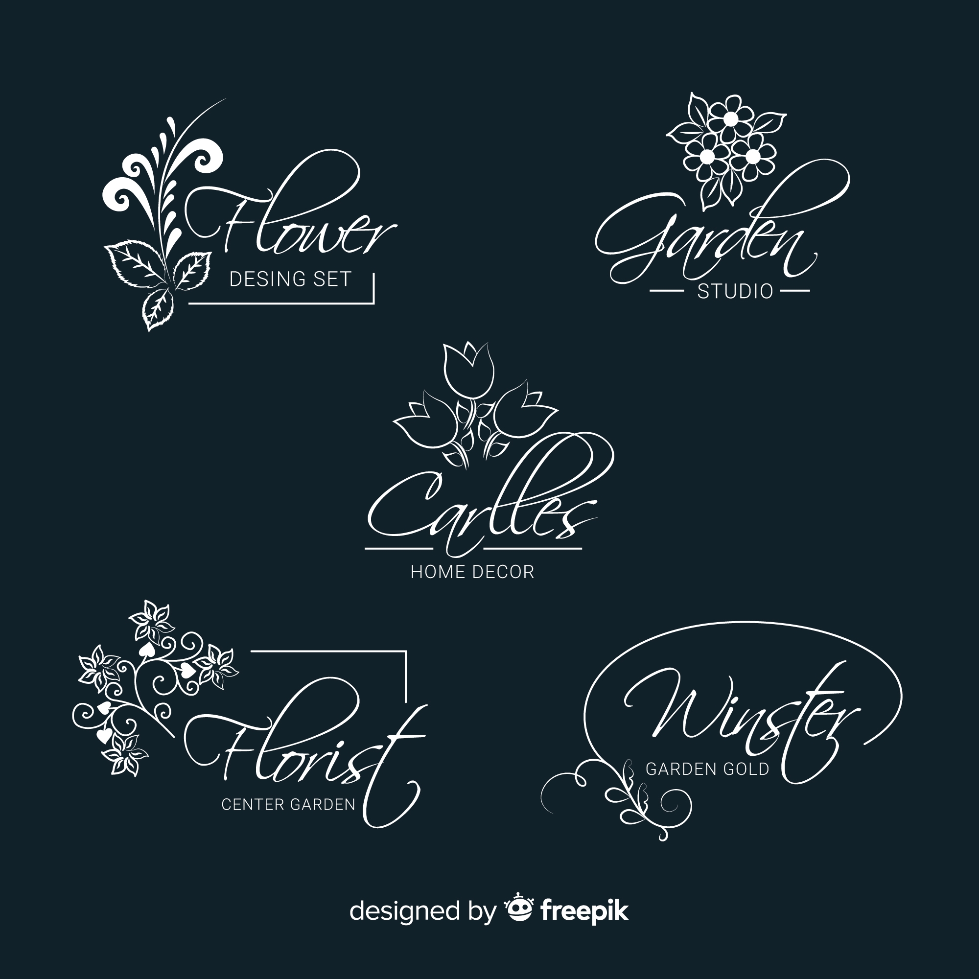 Wedding florist logo with font