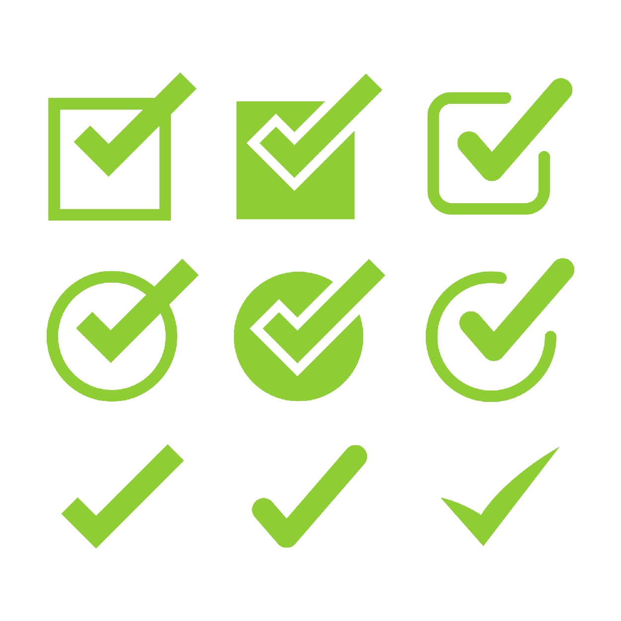 Check marks vectors color green