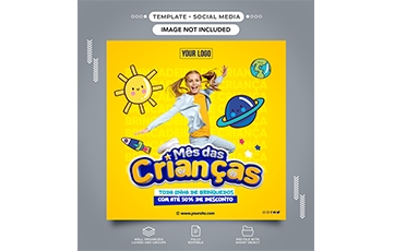 children-s-month-social-media-feed-template-with-special-discounts yellow