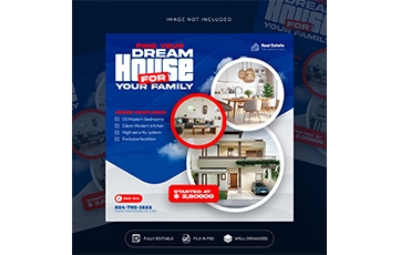 real-estate-luxury-house-property-instagram-post blue-social-media-instagram-banner-template