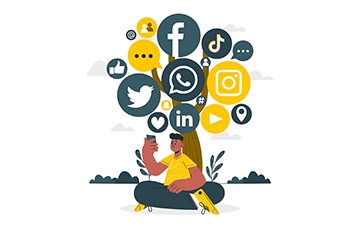 social media tree illustration