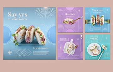 french-macarons-instagram-posts-template