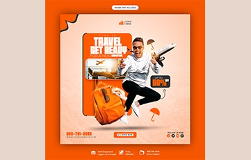 travel-tourism-instagram-post-social-media-post-template orange