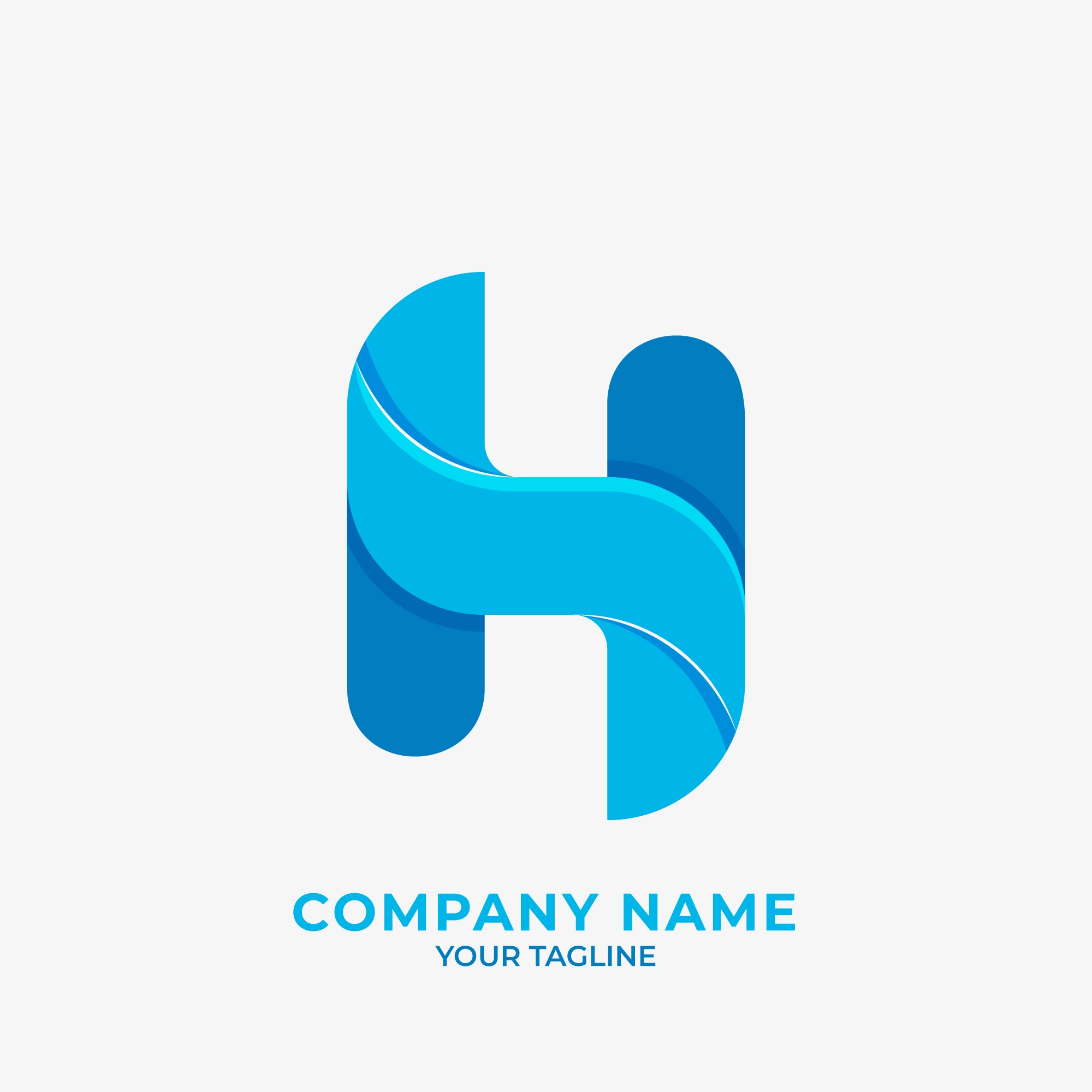 flat design letter h logo template