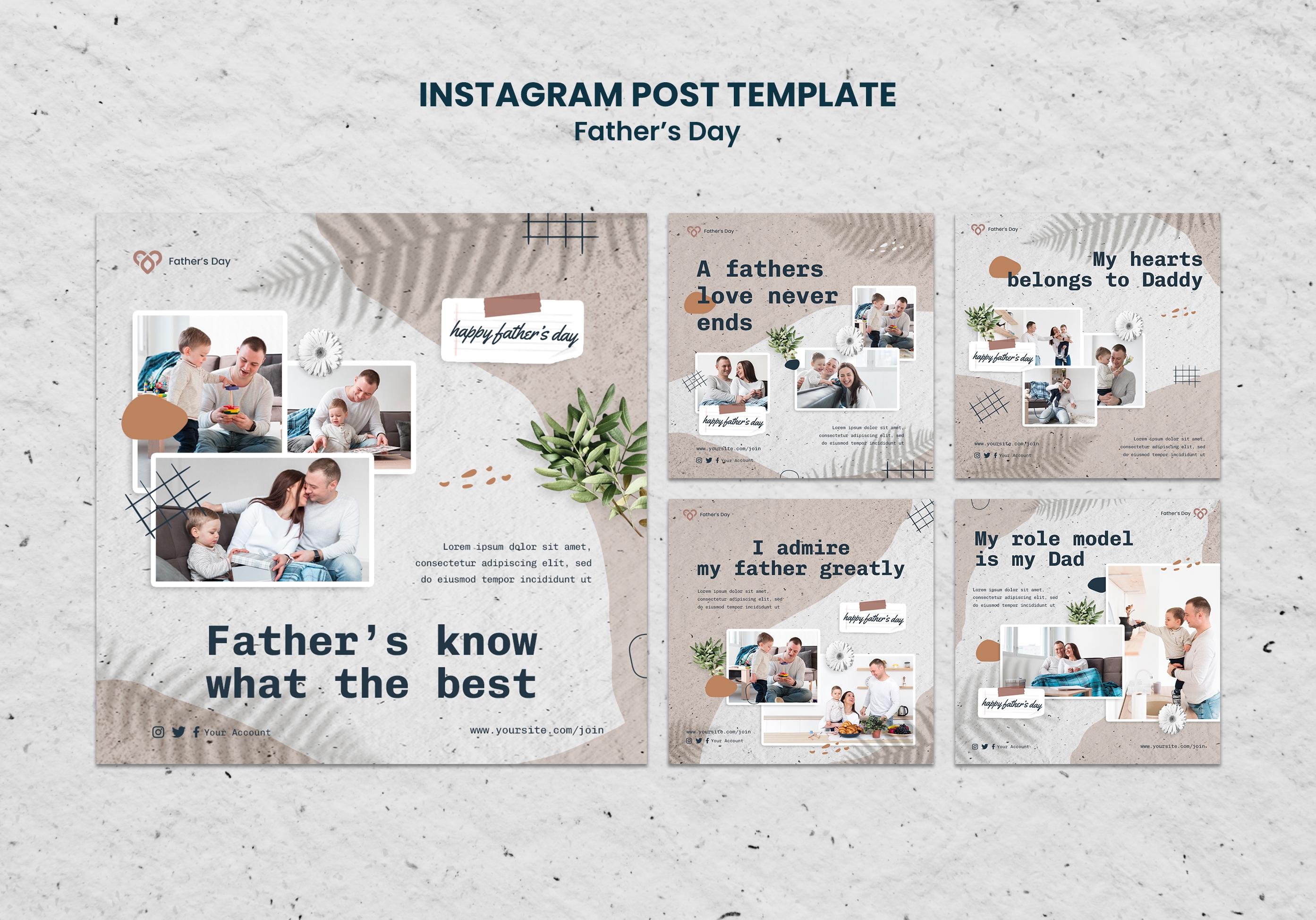 flat design templates instagram posts