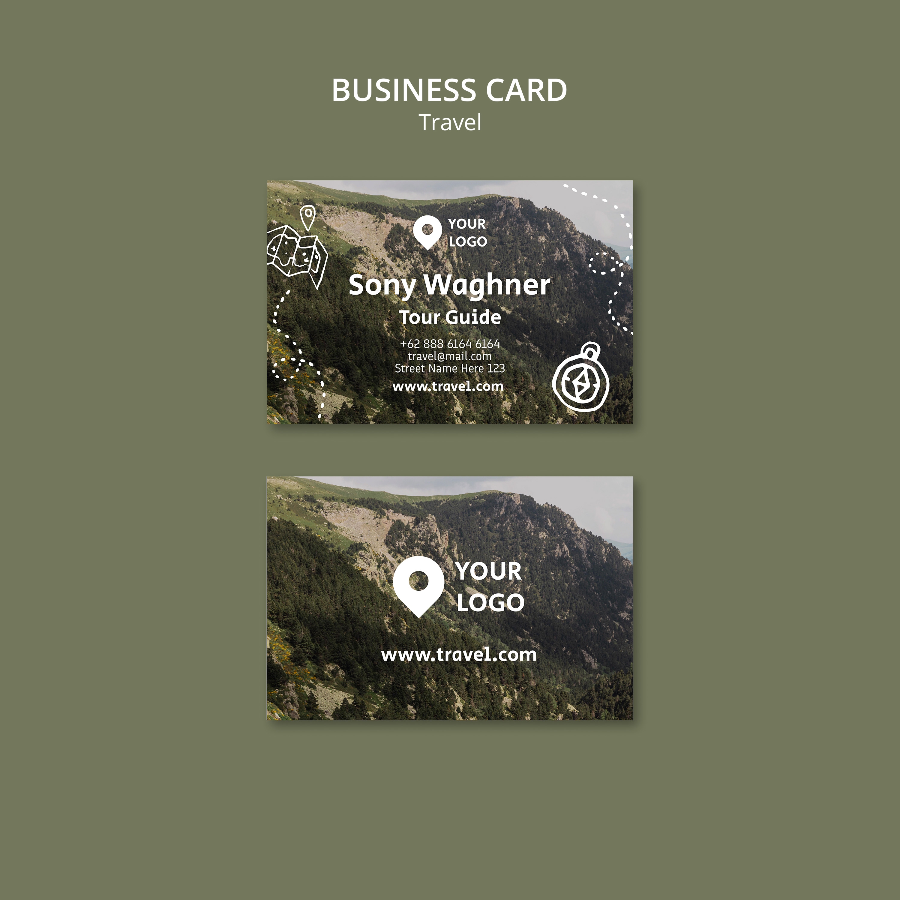 traveling adventure business card template