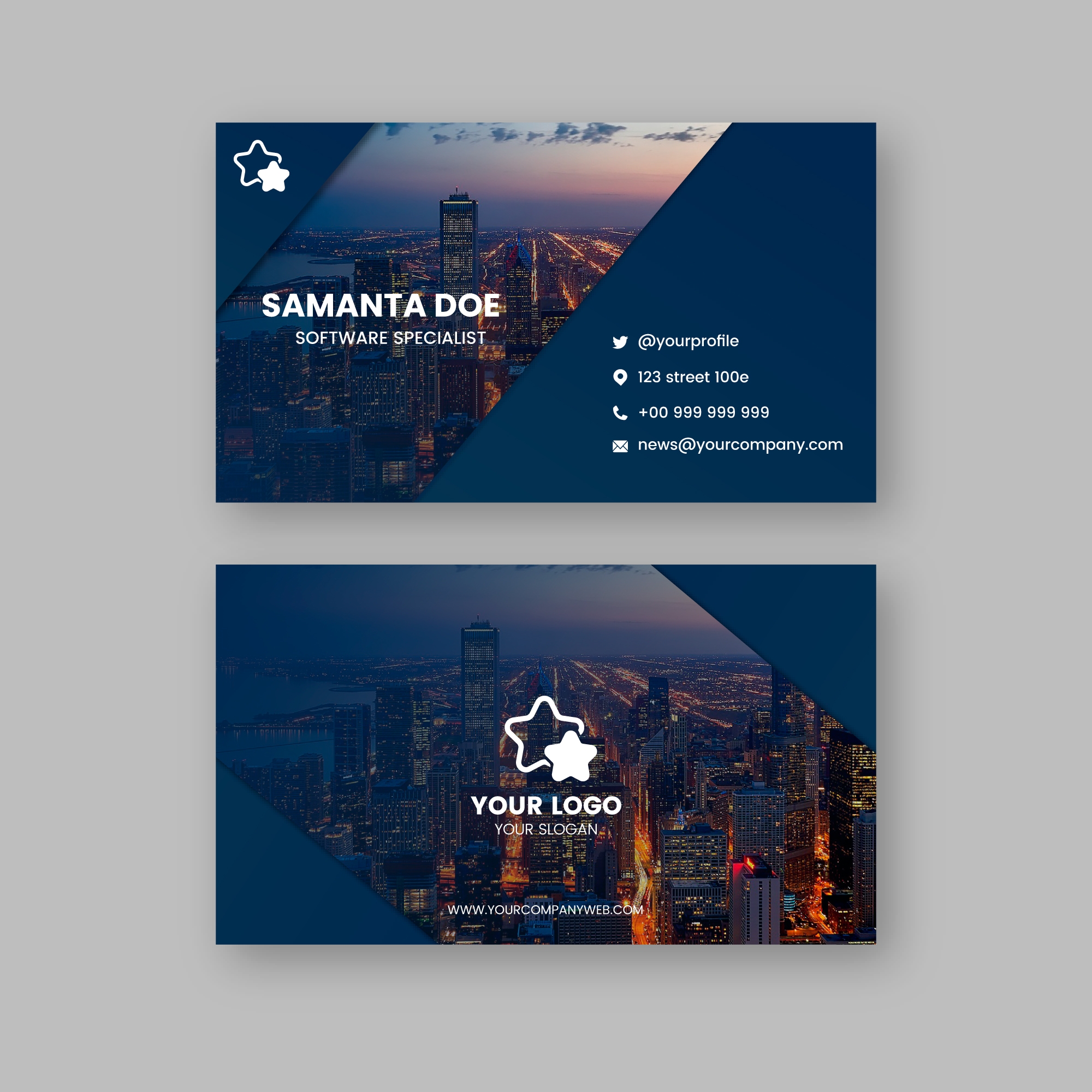 abstract business card template with photo