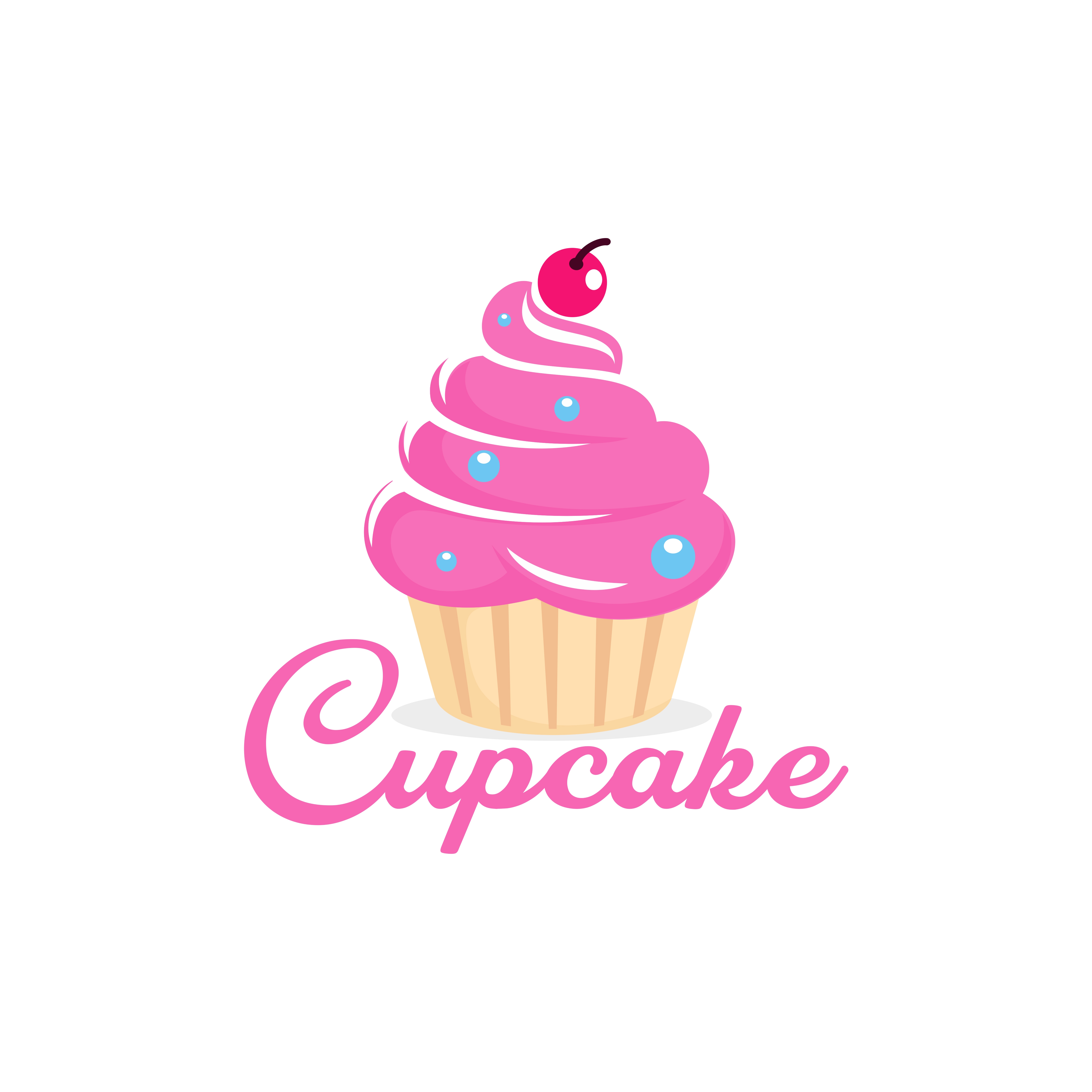 Pink cupcake logo vector