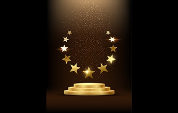 golden-podium-with-stars-glowing-gold-stage-with-glitter-light-smoke-dark-background