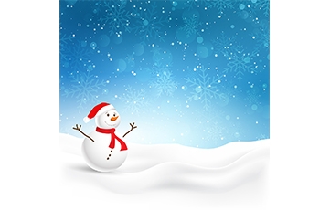 snowman-blue-background