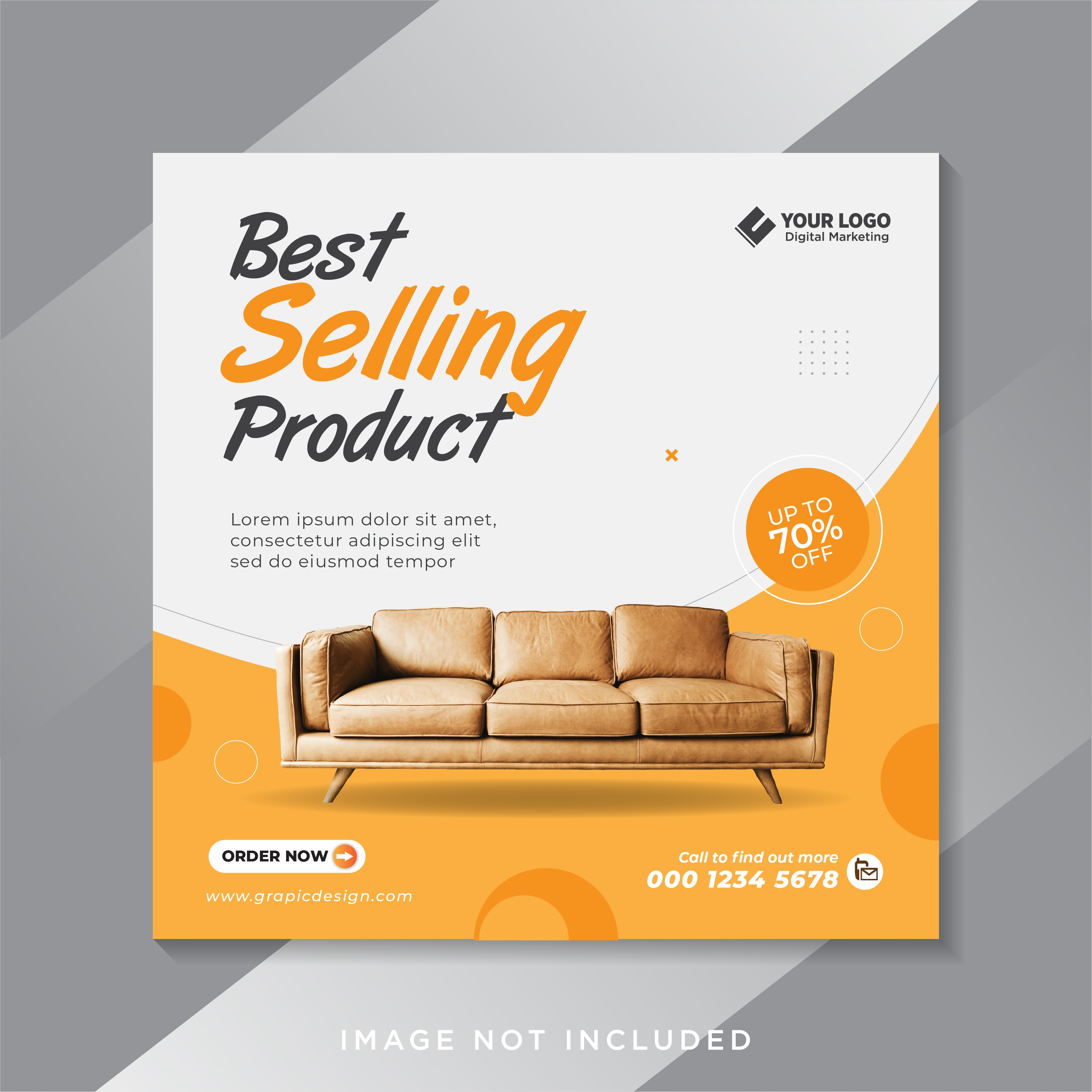 best selling furniture social media post template