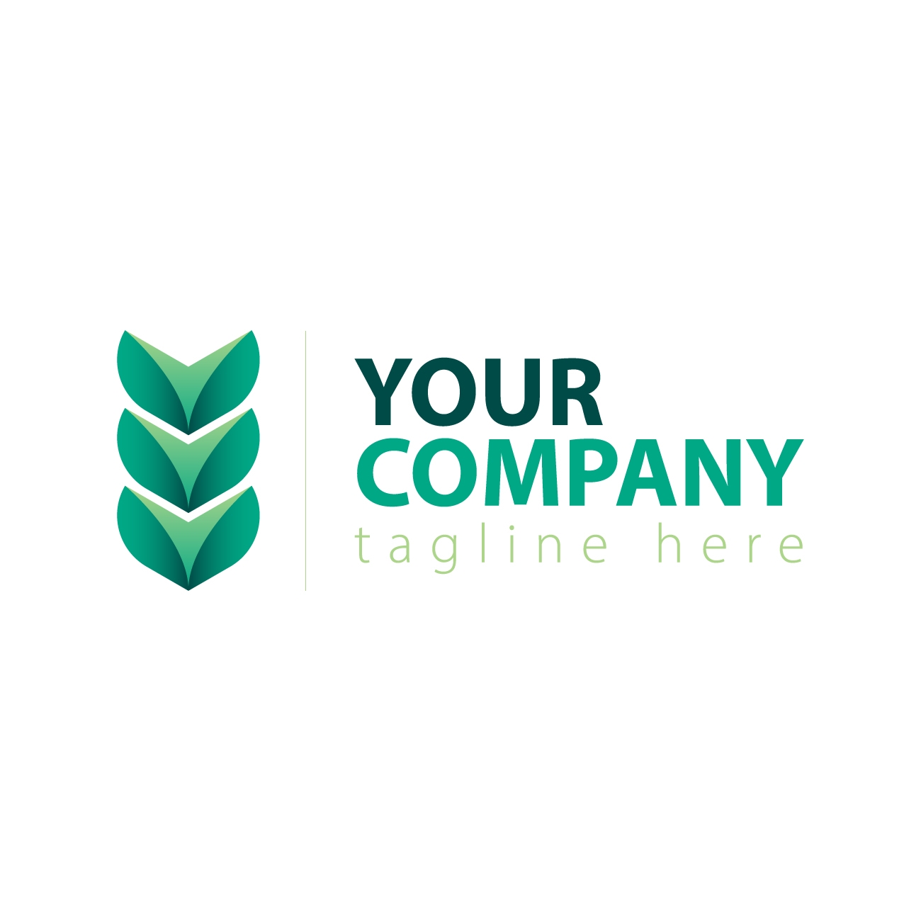 logo with green abstract leaves