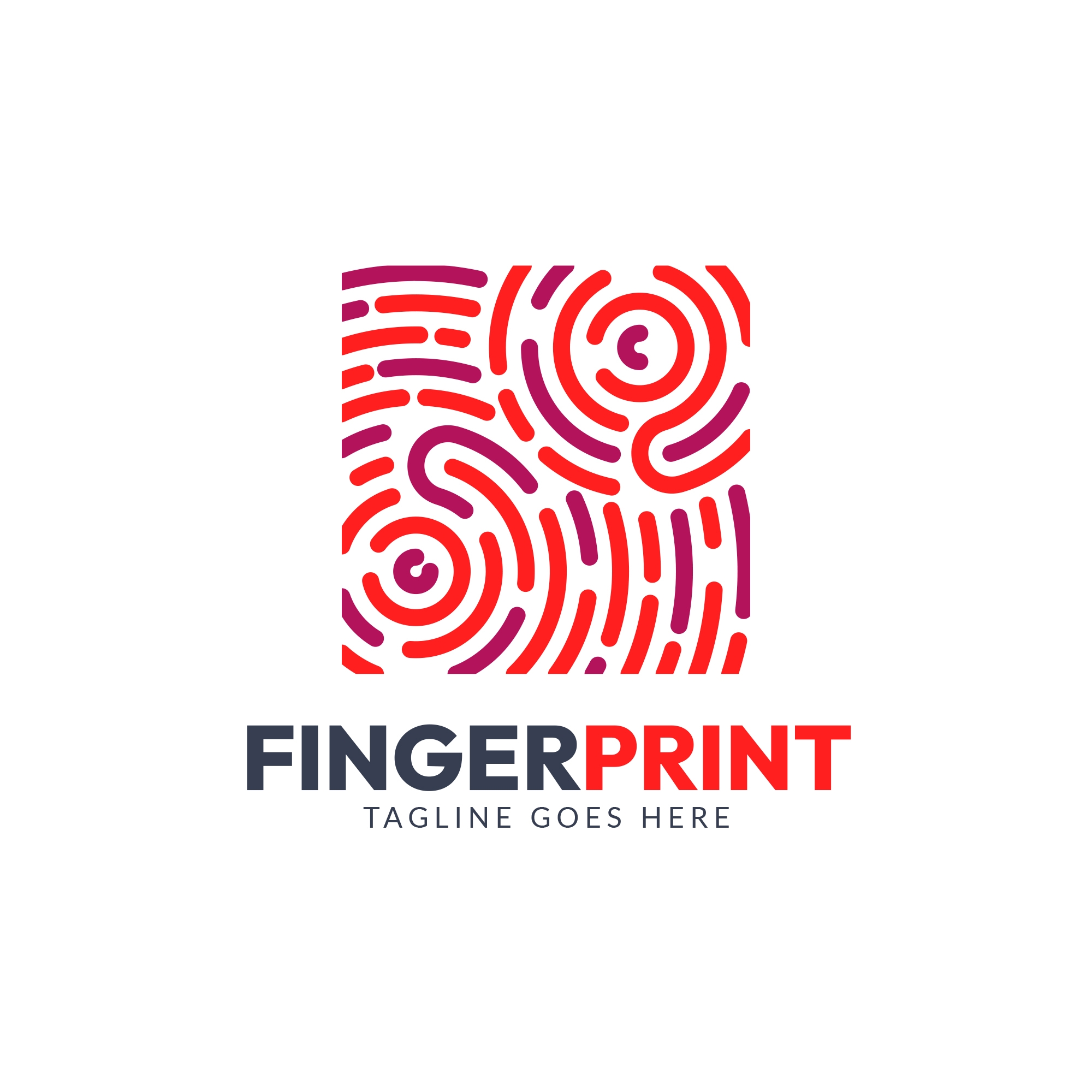 flat design fingerprint logo design