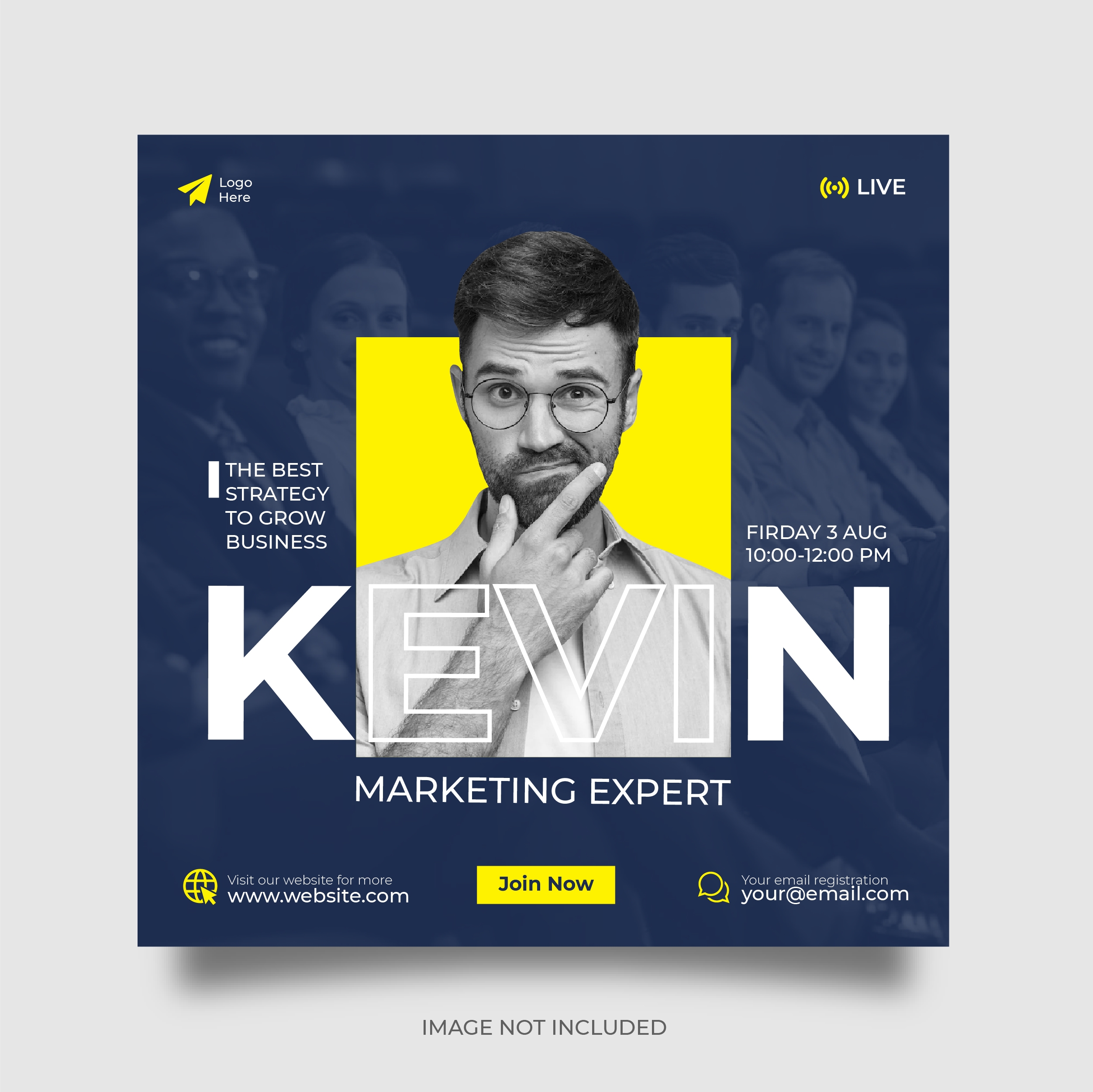 digital marketing live webinar corporate social media post template