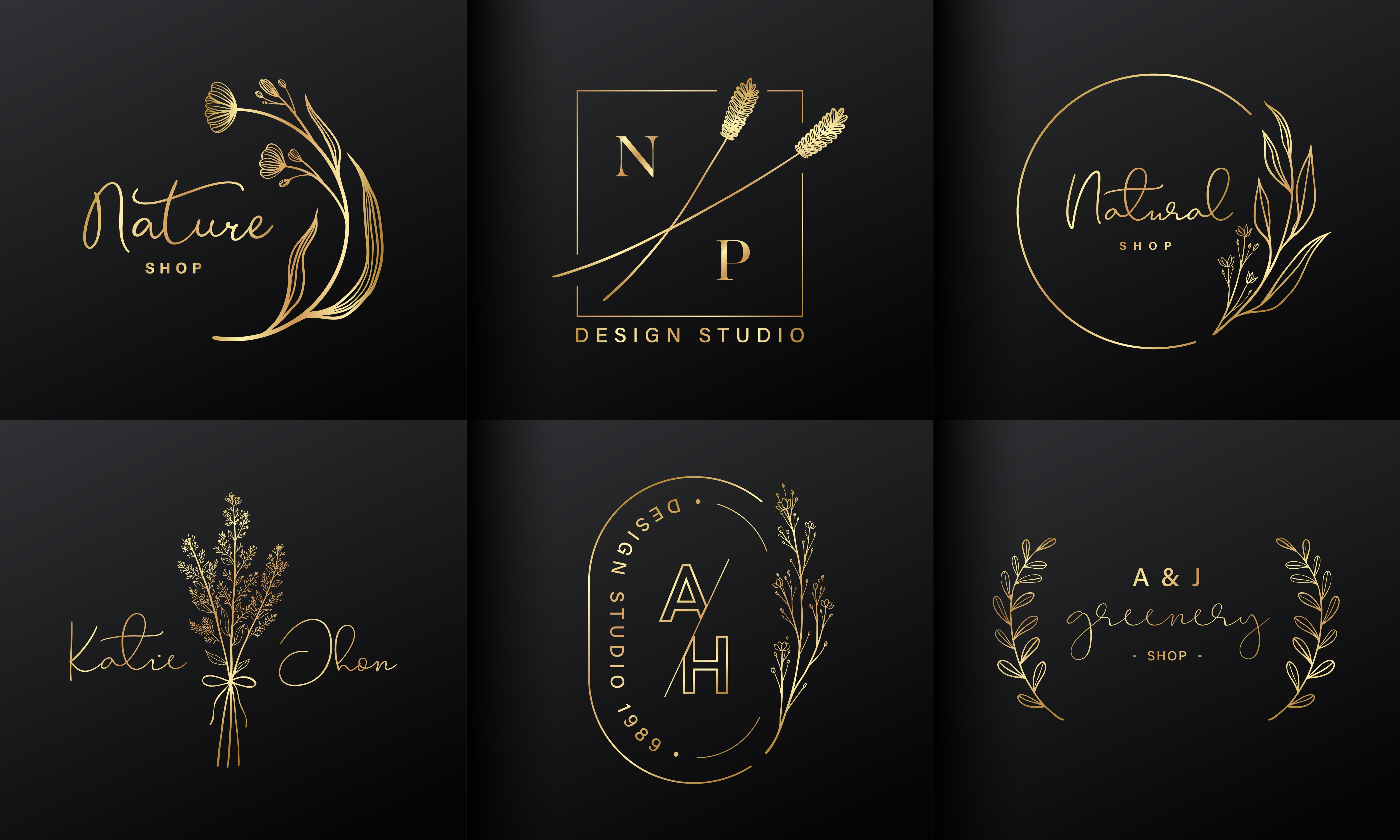 Logo flowers black and gold