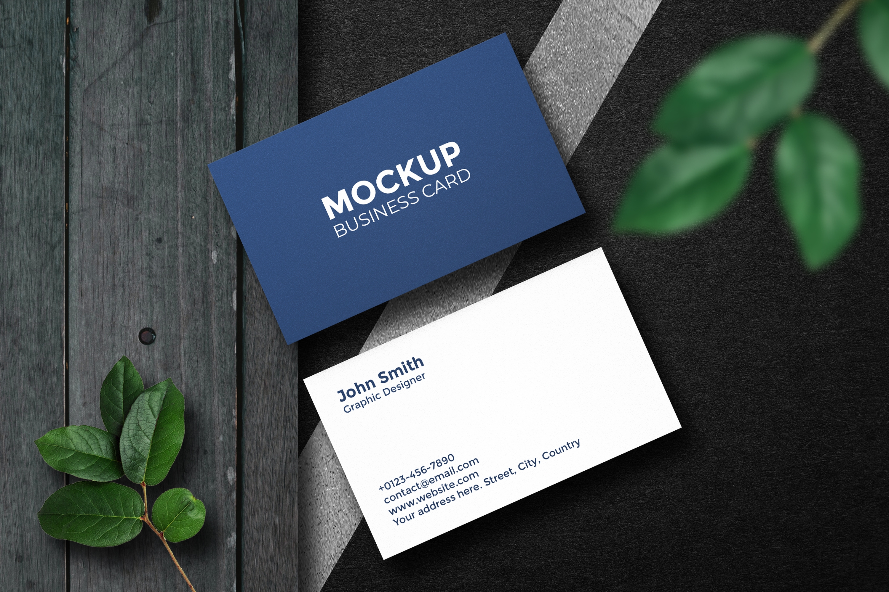 dark business card mockup