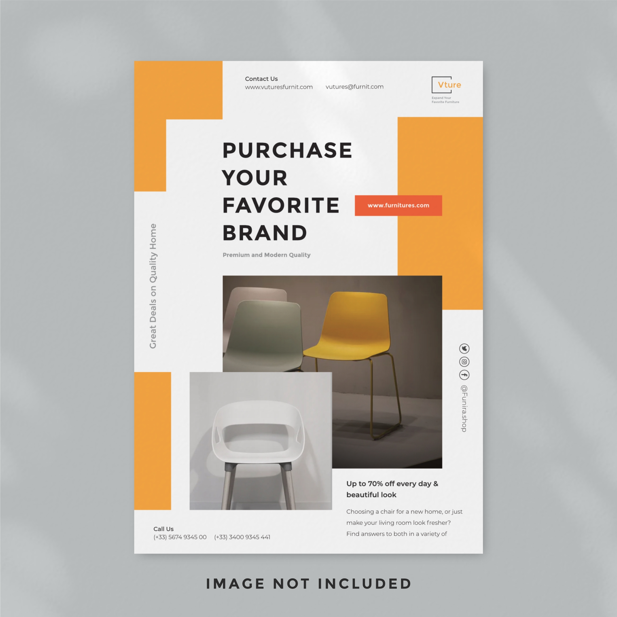 Furniture flayer design yellow
